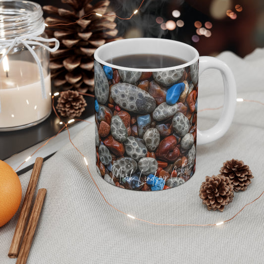 Petoskey Stone Geological Tapestry Coffee Cup