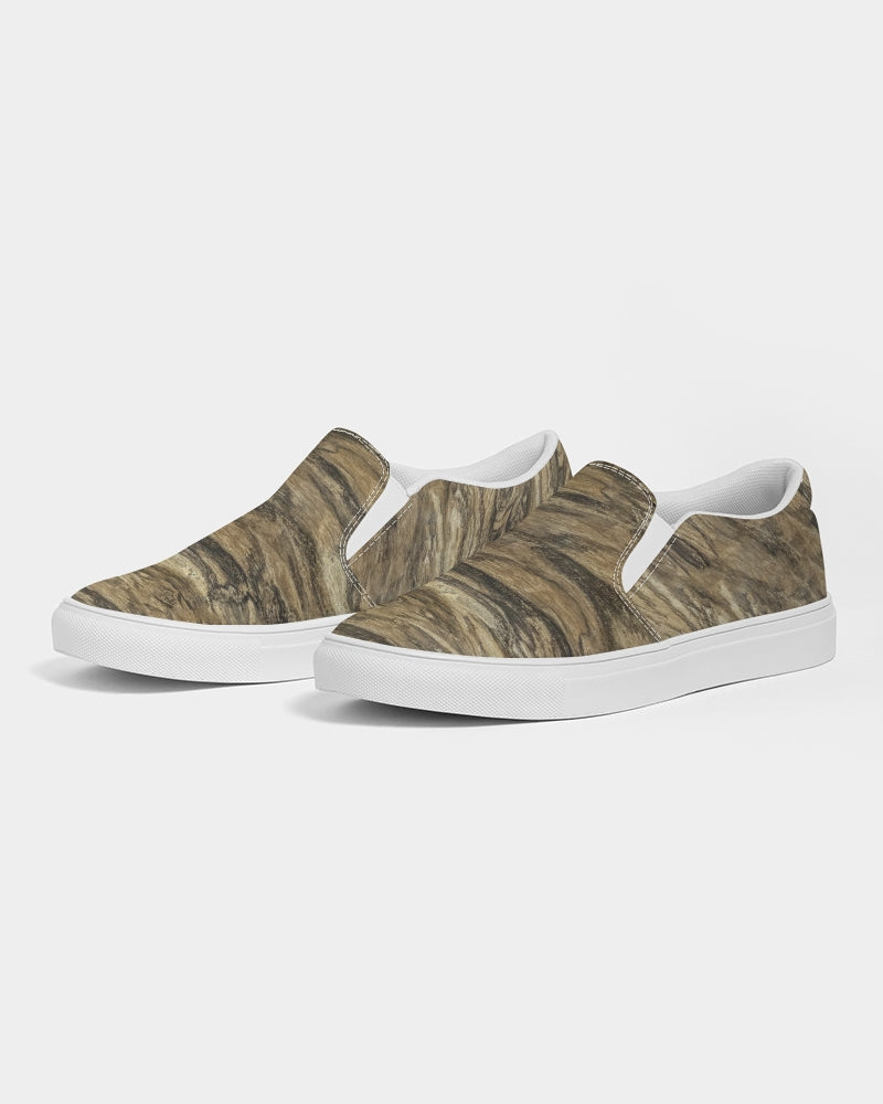 Petrified Wood Natural Flow Men's Slip-On Canvas Shoes