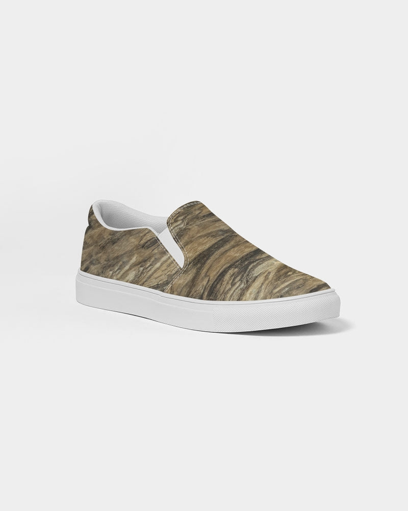 Petrified Wood Natural Flow Men's Slip-On Canvas Shoes