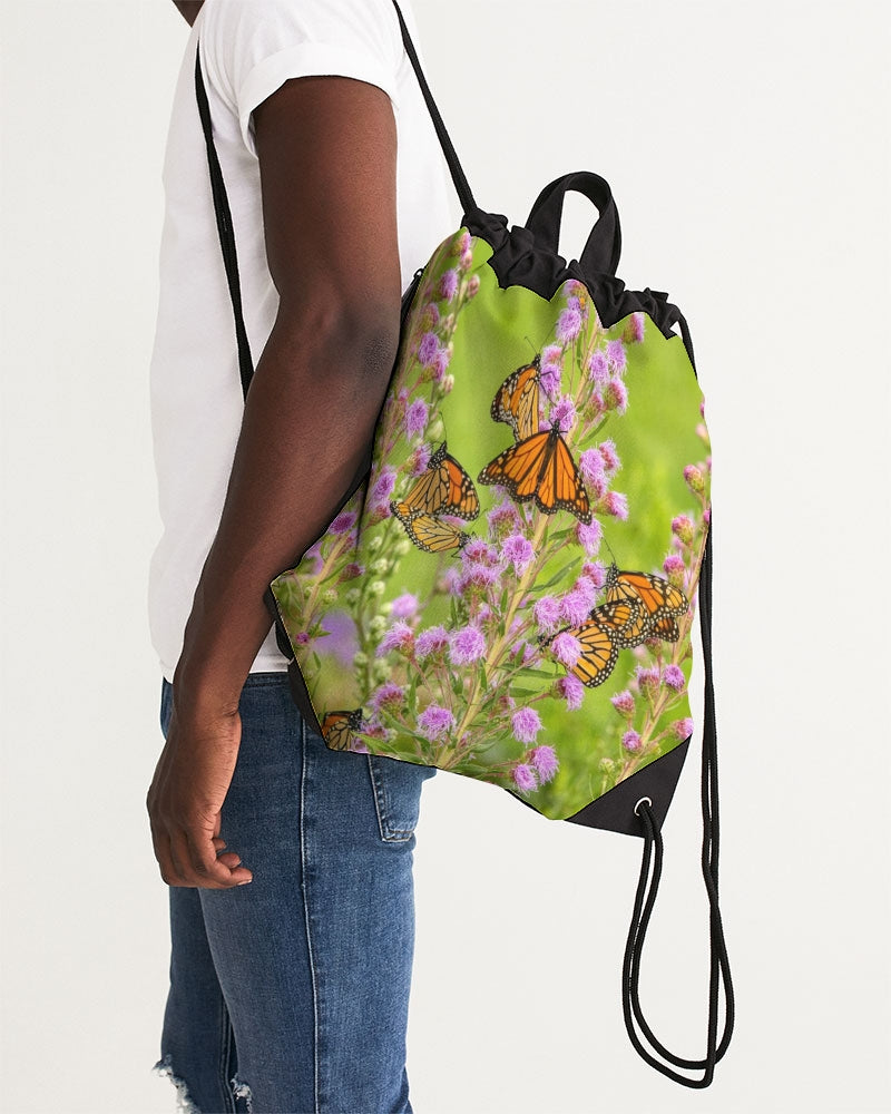 Butterfly Paradise Canvas Drawstring Bag