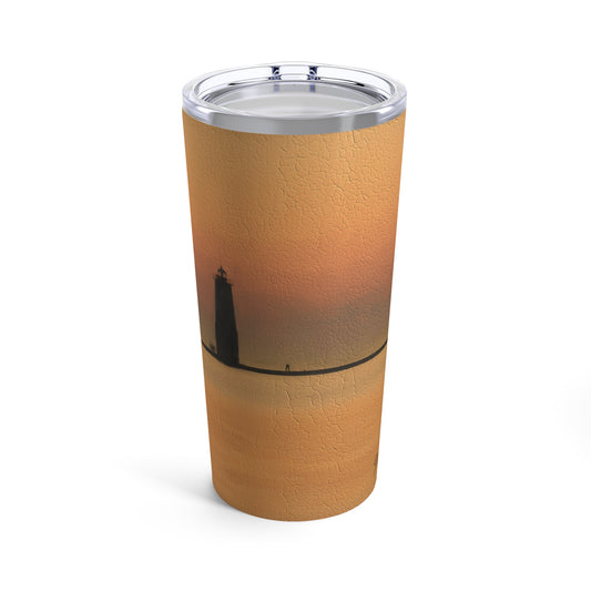 Sunset Shimmers at Frankfort Lighthouse Tumbler 20oz