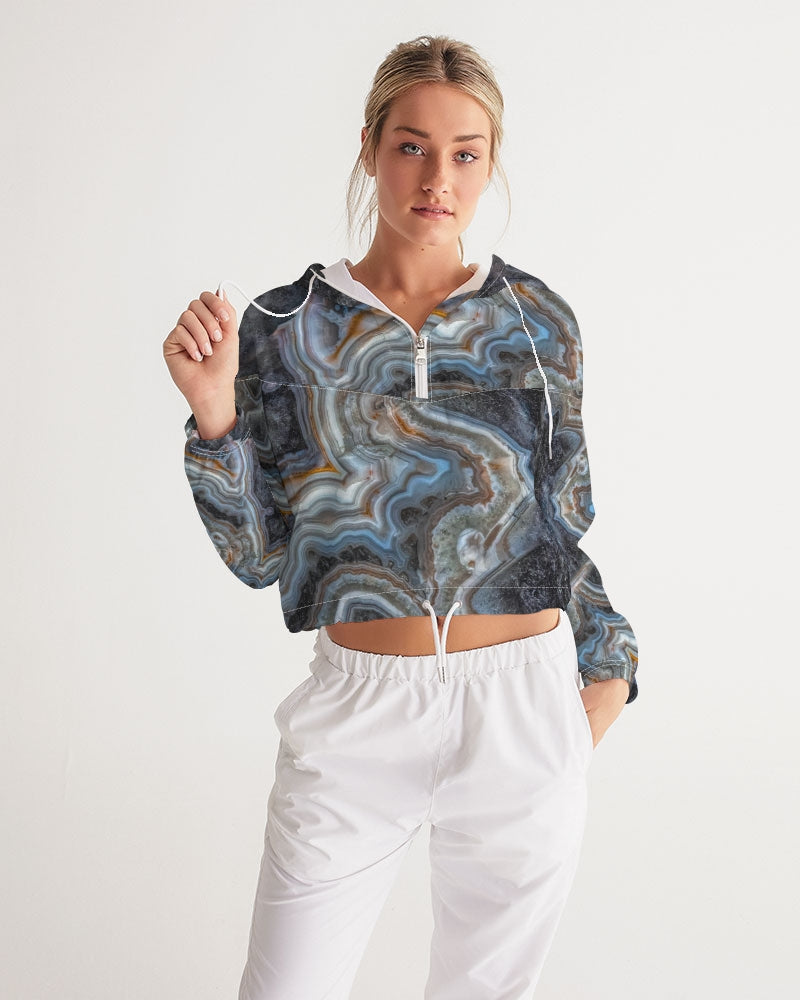 Crazy Lace Agate Striking Beauty Cropped Windbreaker